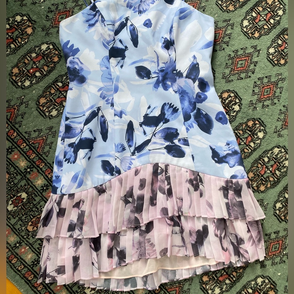 Free People x Fame and Partners floral mini dress with ruffled pleats - Picture 4 of 9